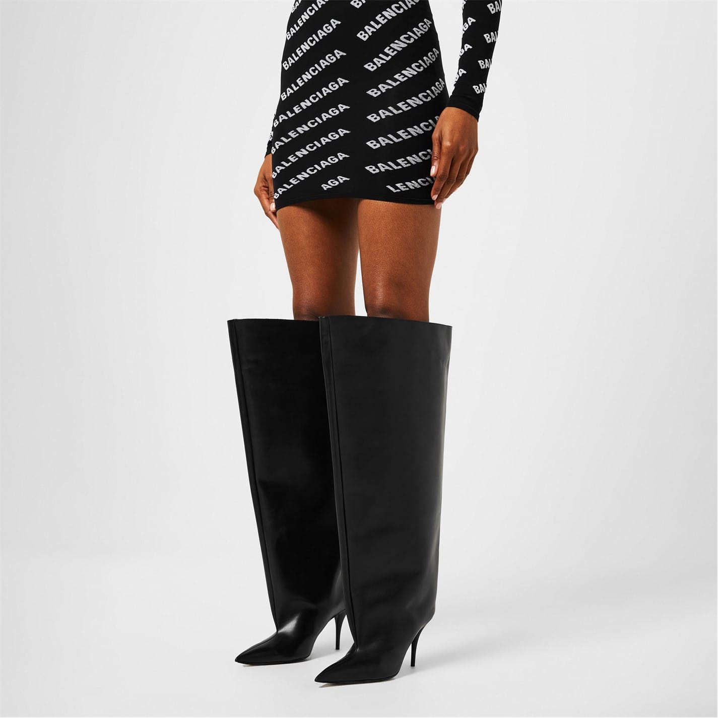 Black Balenciaga Waders Knee Boots - Get The Label