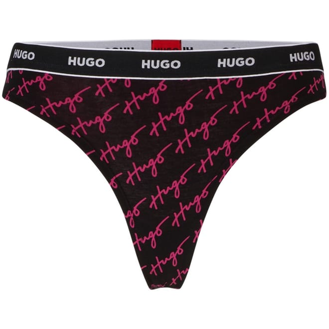 Logo Patterned Thong