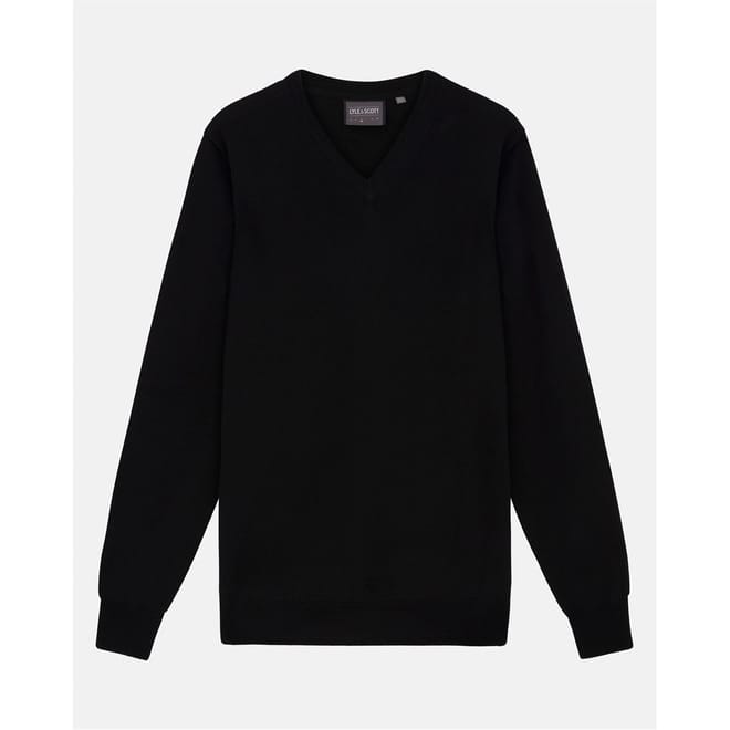 V-Neck Tonal Eagle Long Sleeve Sweater