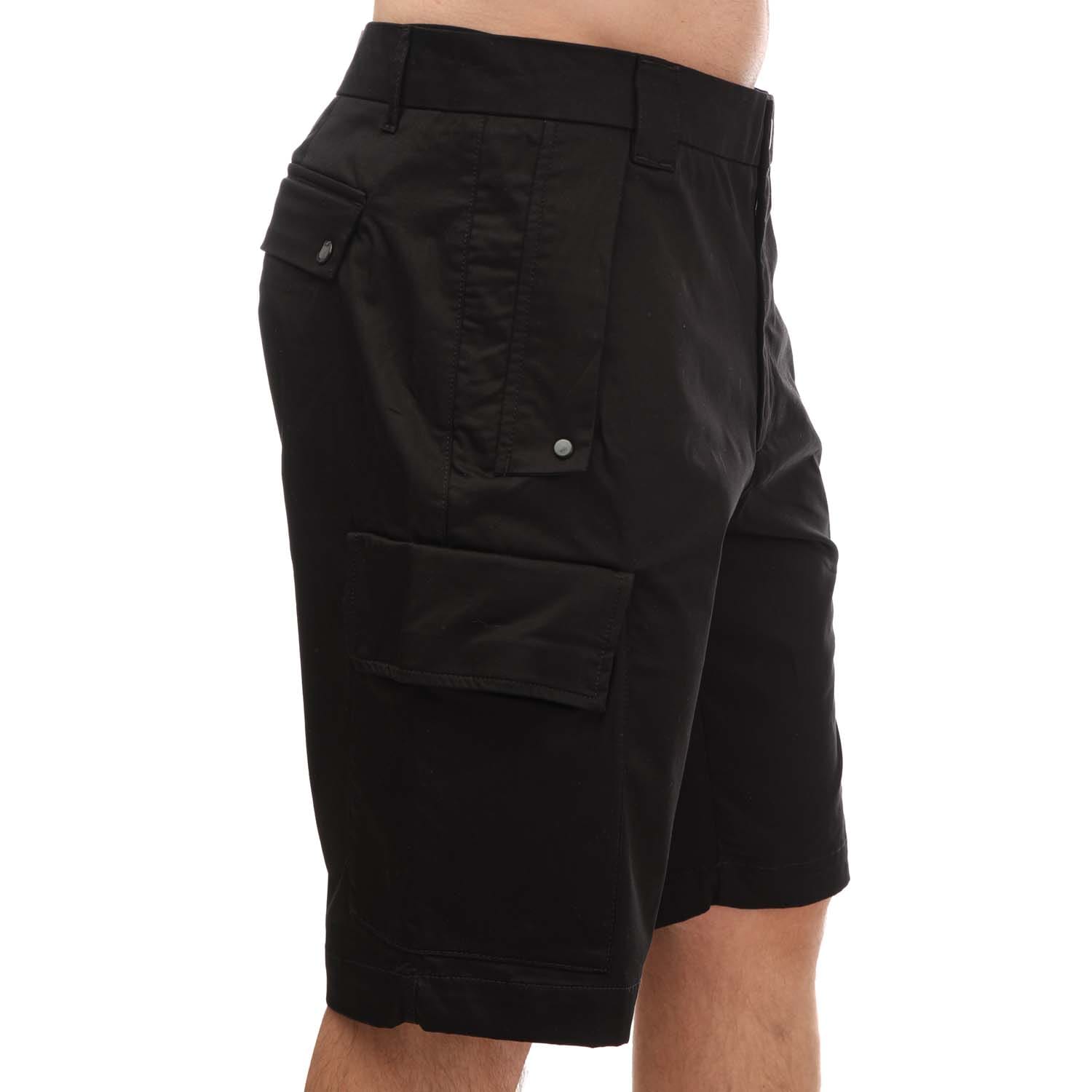 Black C.P. Company Mens Strech Cotton Cargo Shorts - Get The