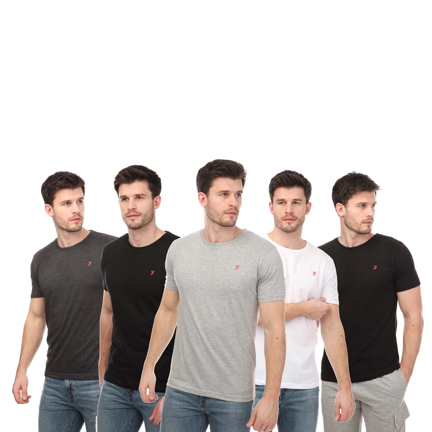 Farah Men's Mens Briars 5 Pack Lounge T-Shirts - Multi - Size: 40/Regular