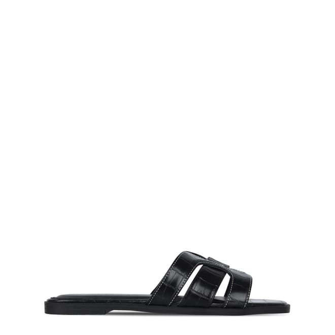 Faux Leather Caged Sandals