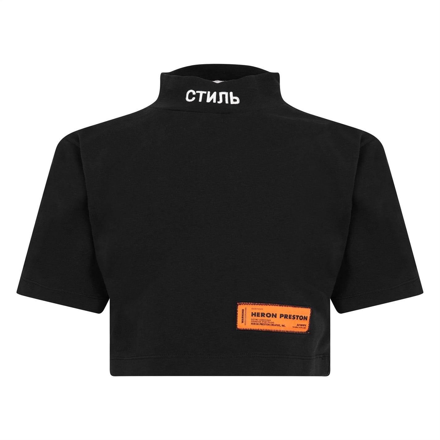 HERON PRESTON Embroidered Turtle Neck Orange Long on sale Sleeve - XL