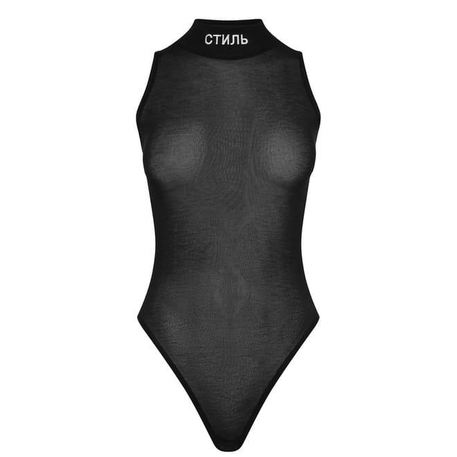 Slim Fit Sleeveless Mock Neck Bodysuit