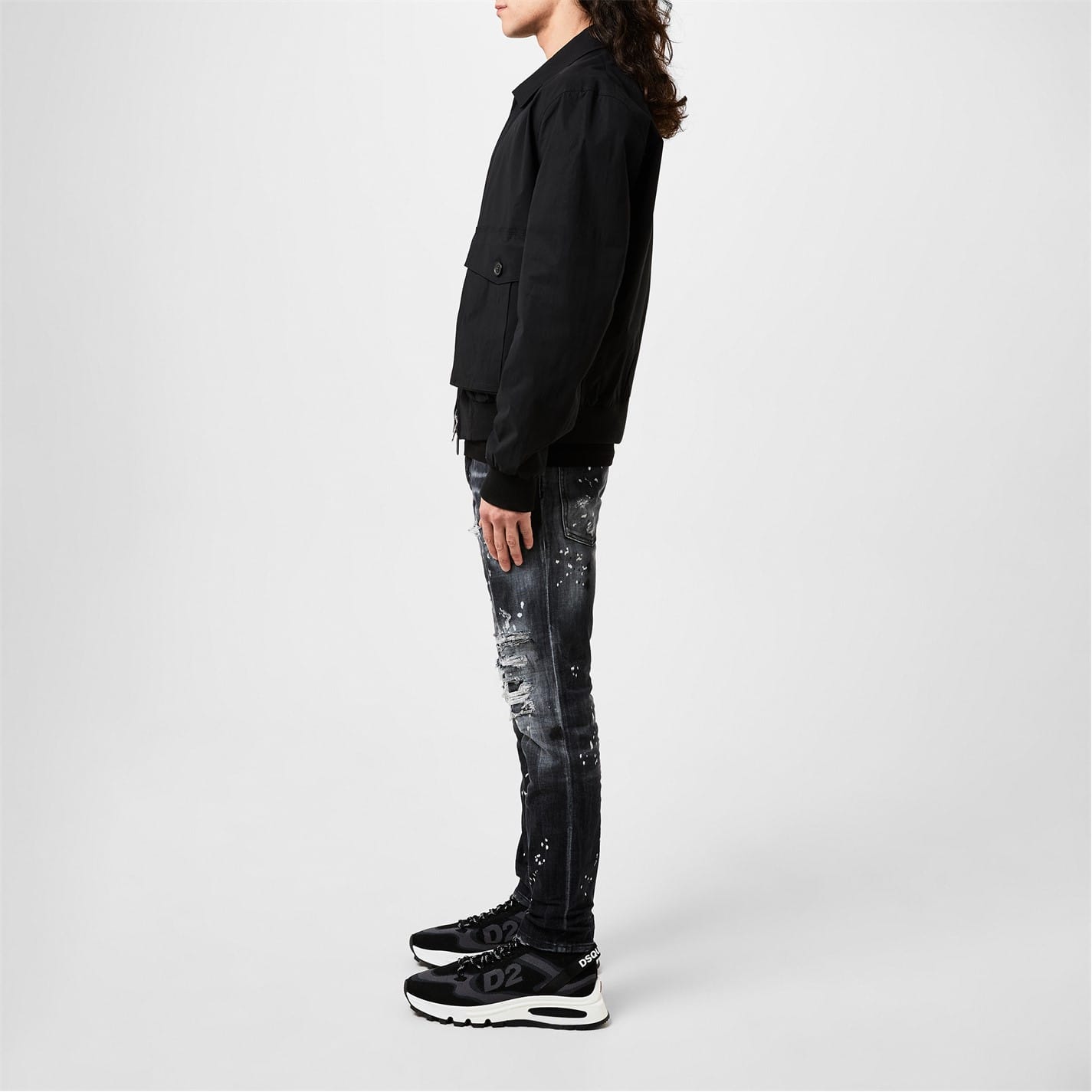 Black DSquared2 Distressed Paint Splatter Jeans - Get The Label