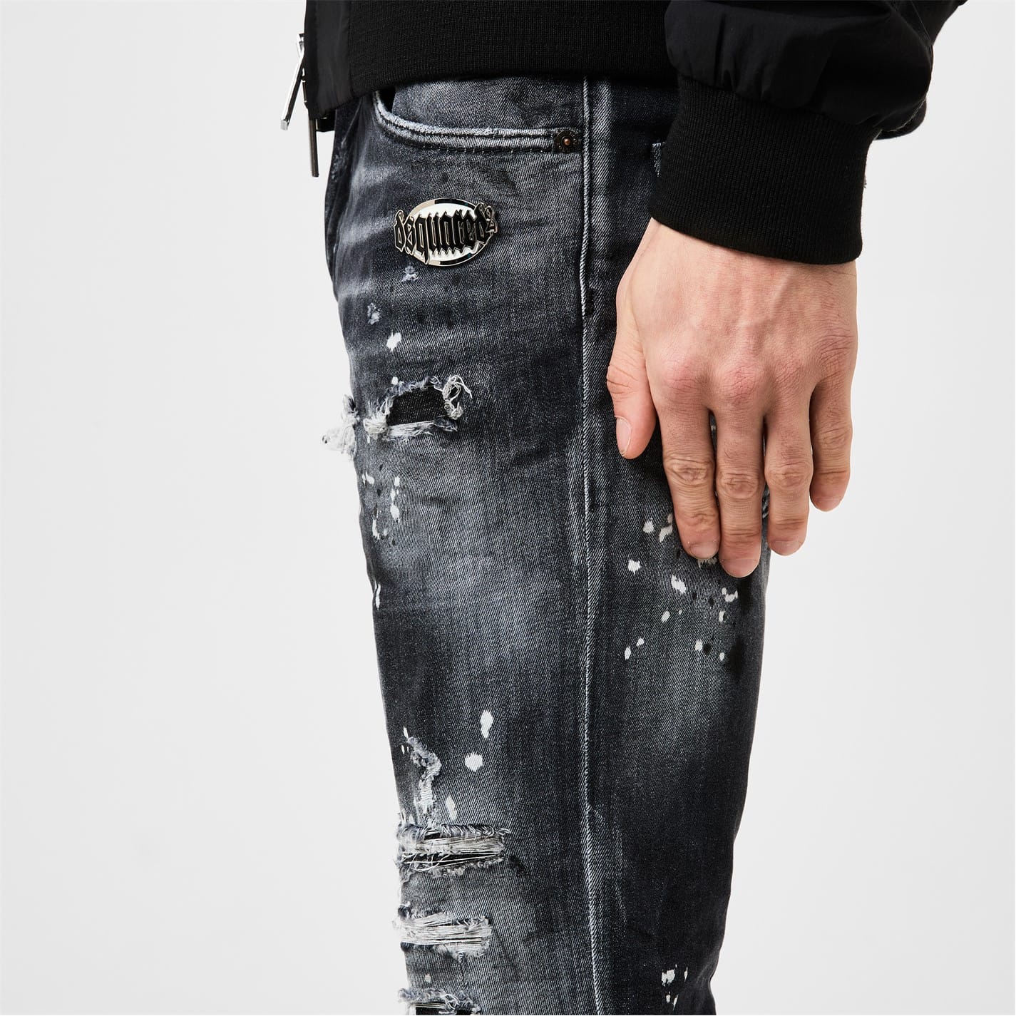 国内で当店のみ DARKFOG - Paint Splatter Printed Work Jeans GALLERY DEPT. Paint splatter-detail Trousers | Black