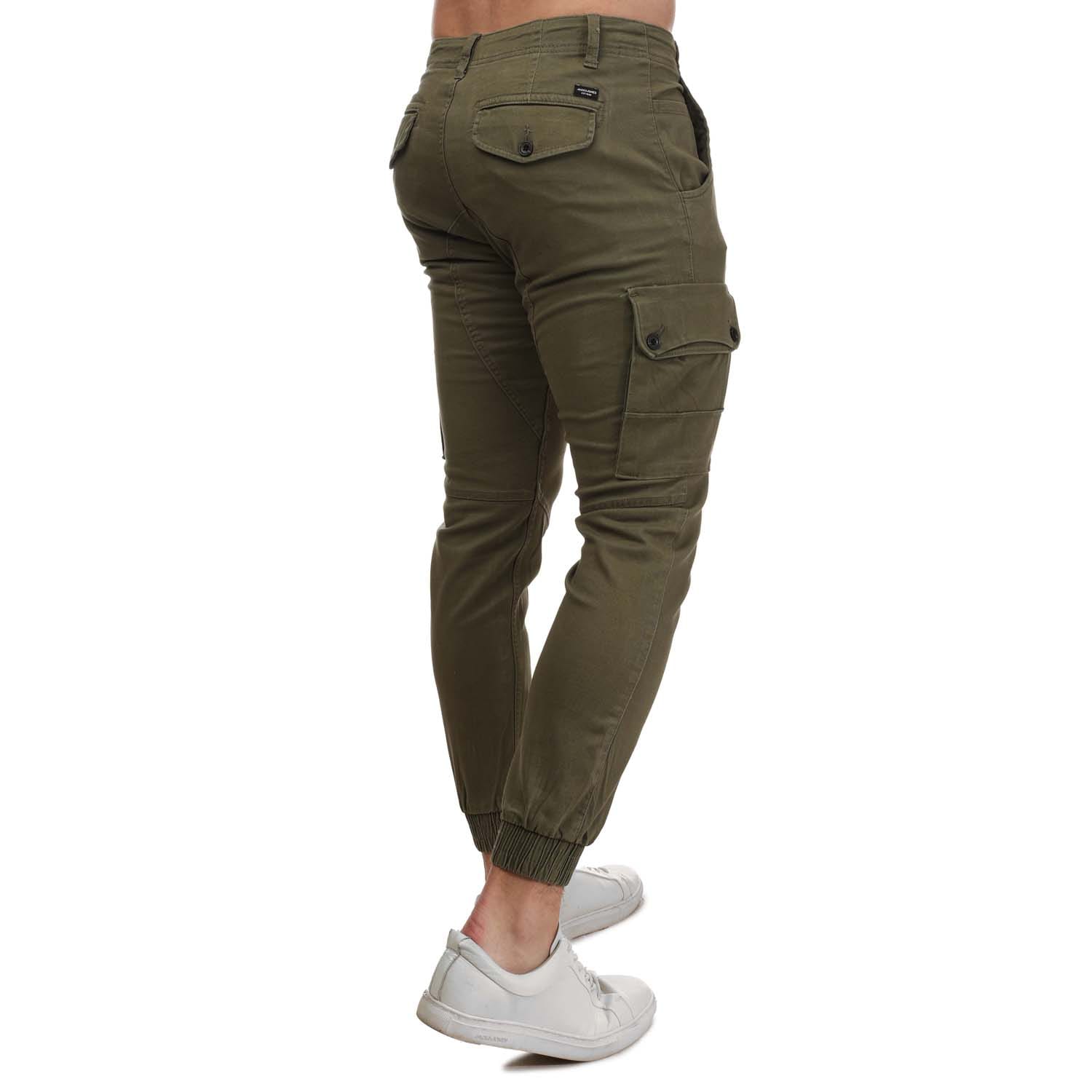 olive Jack and Jones Mens Paul Warner Cargo Pants Get The Label