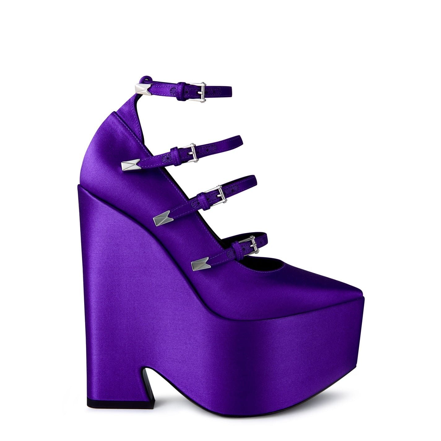 Purple Versace Tempest Pointed Toe Platform Pumps Get The Label