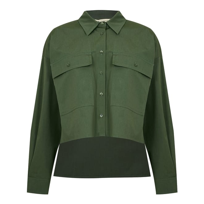 Relaxed Fit Cropped Long Sleeve Shirt