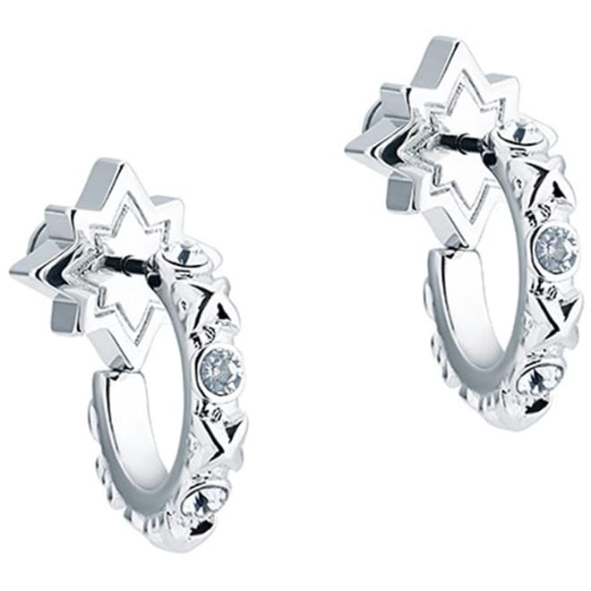 Cubic Zirconia Rhinestone Hoop Earrings