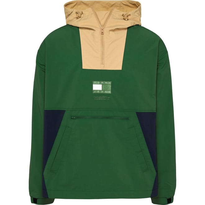 Hooded Long Relaxed Fit Anorak Jacket