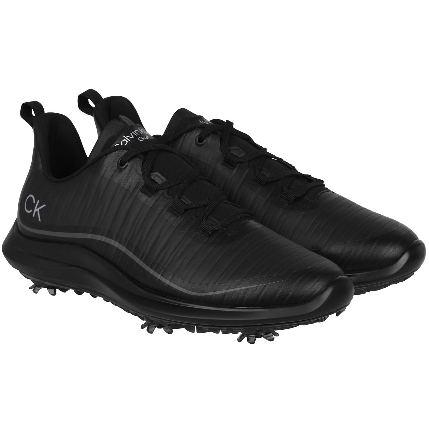 Black Calvin Klein Golf Mens Brooklyn Spiked Golf Shoes Get The Label