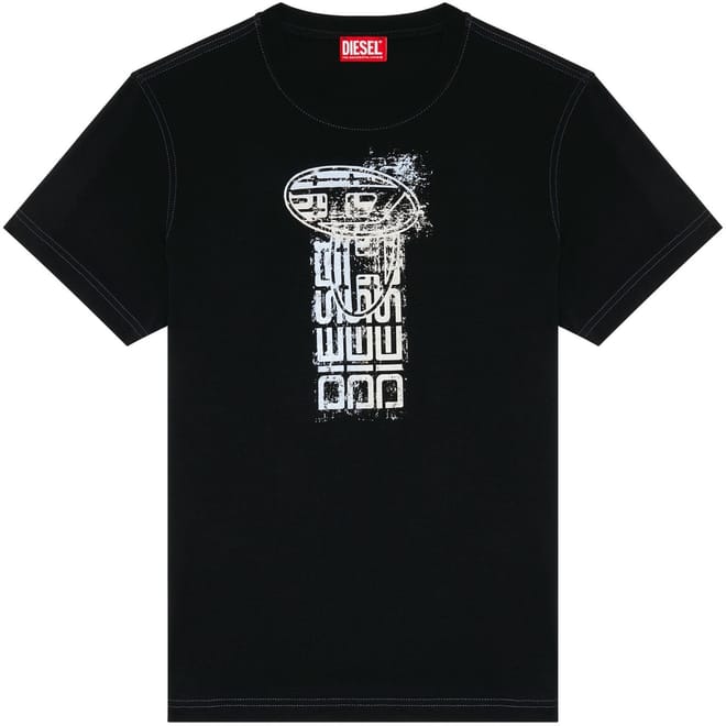 D Print Regular Fit Crew Neck T-Shirt