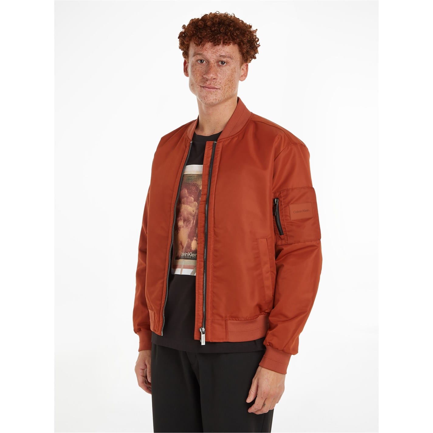 Red Calvin Klein Hero Bomber Jacket Get The Label