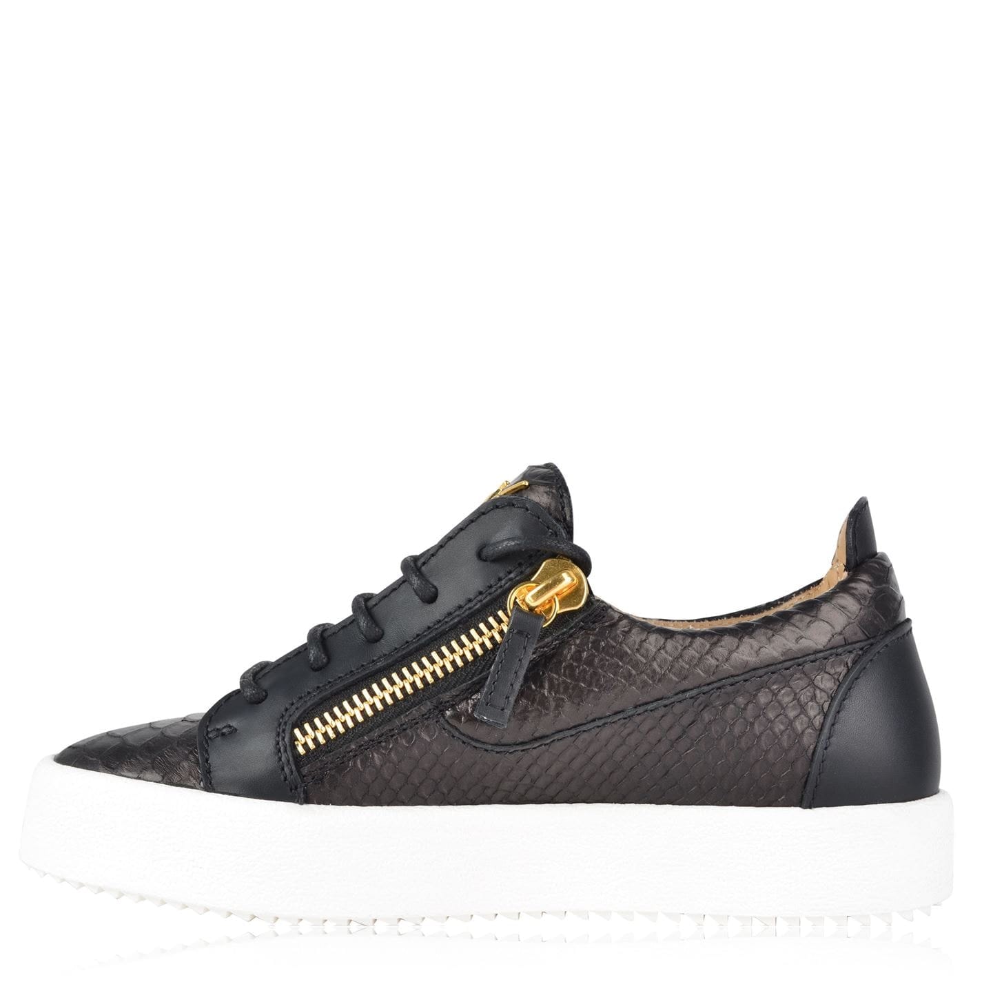 Black Giuseppe Zanotti Python Embossed Trainers - Get The Label