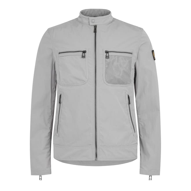 Moto Mock Neck Long Jacket
