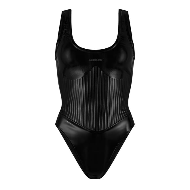 Glossy Scoop Neck Slim Fit Bodysuit