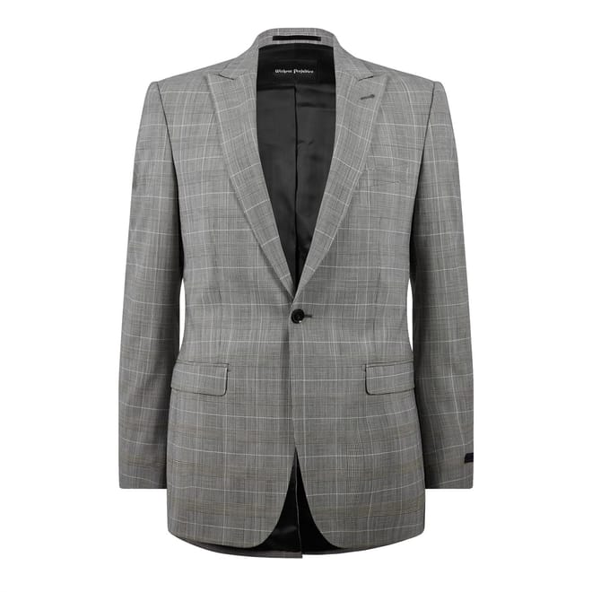 Perrin Chk Slim Fit Long Suit Jacket