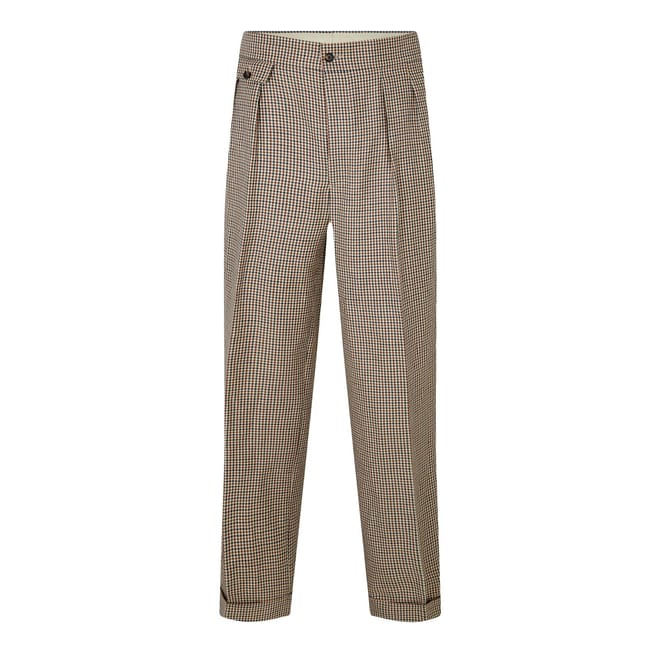 Wide Leg Puppytooth Trousers