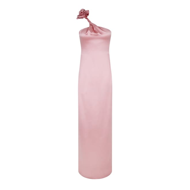 Silk Rose One Shoulder Maxi Slip Dress