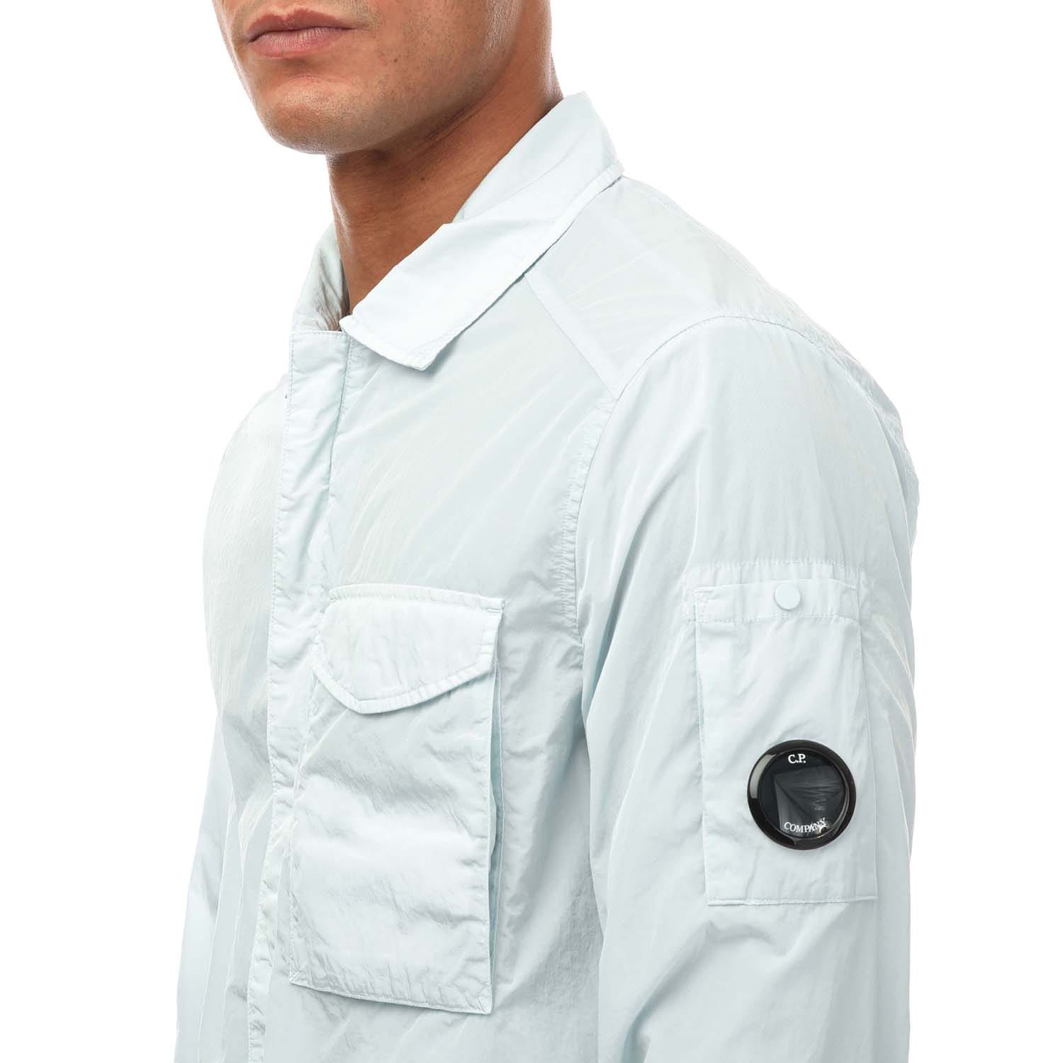 Light Blue C.P. Company Mens Chrome R Overshirt - Get The Label