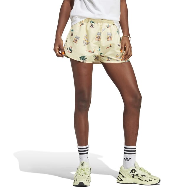 Shirred Waist Athletic Shorts