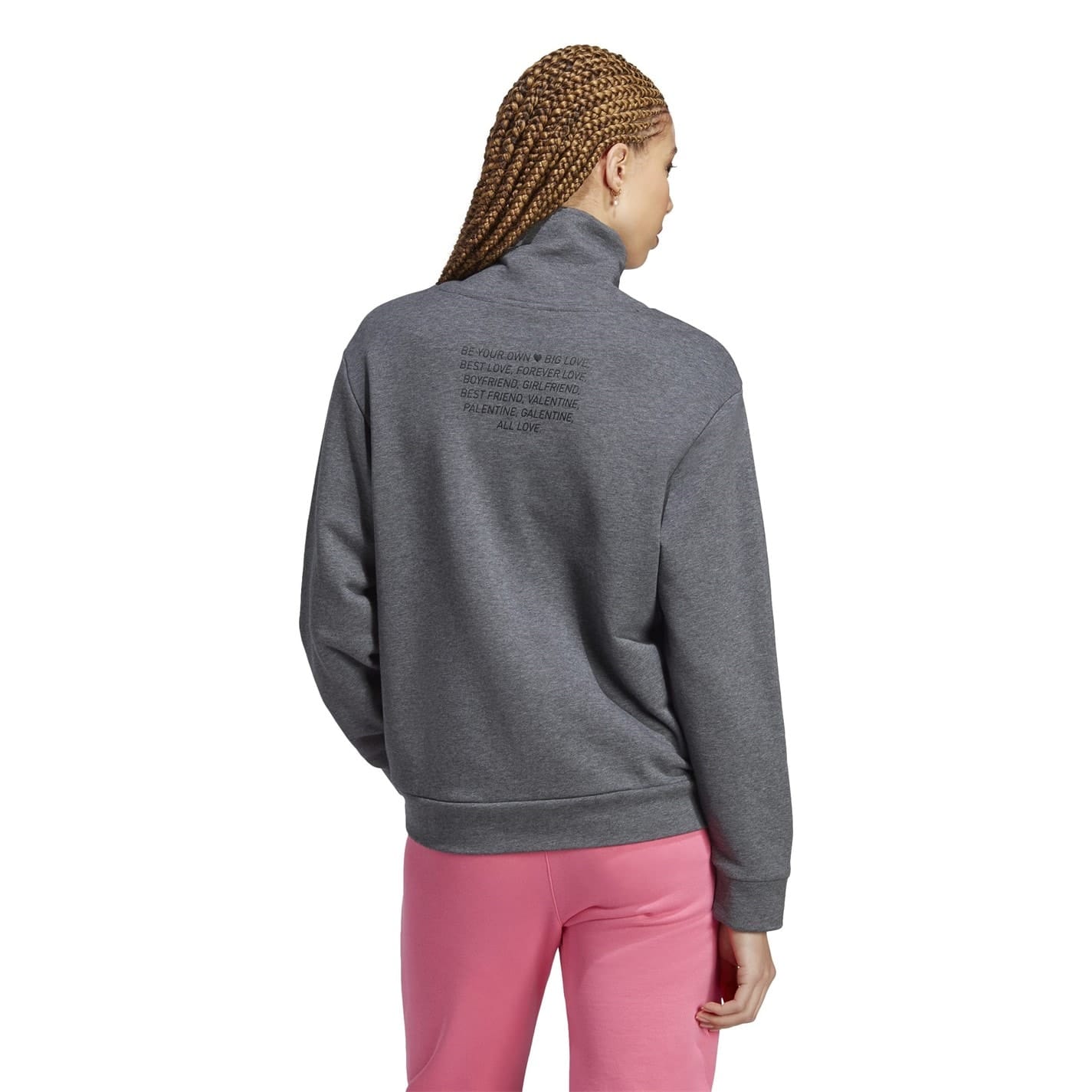 adidas Cowl Neck Relaxed Fit Sweatshirt in Grey