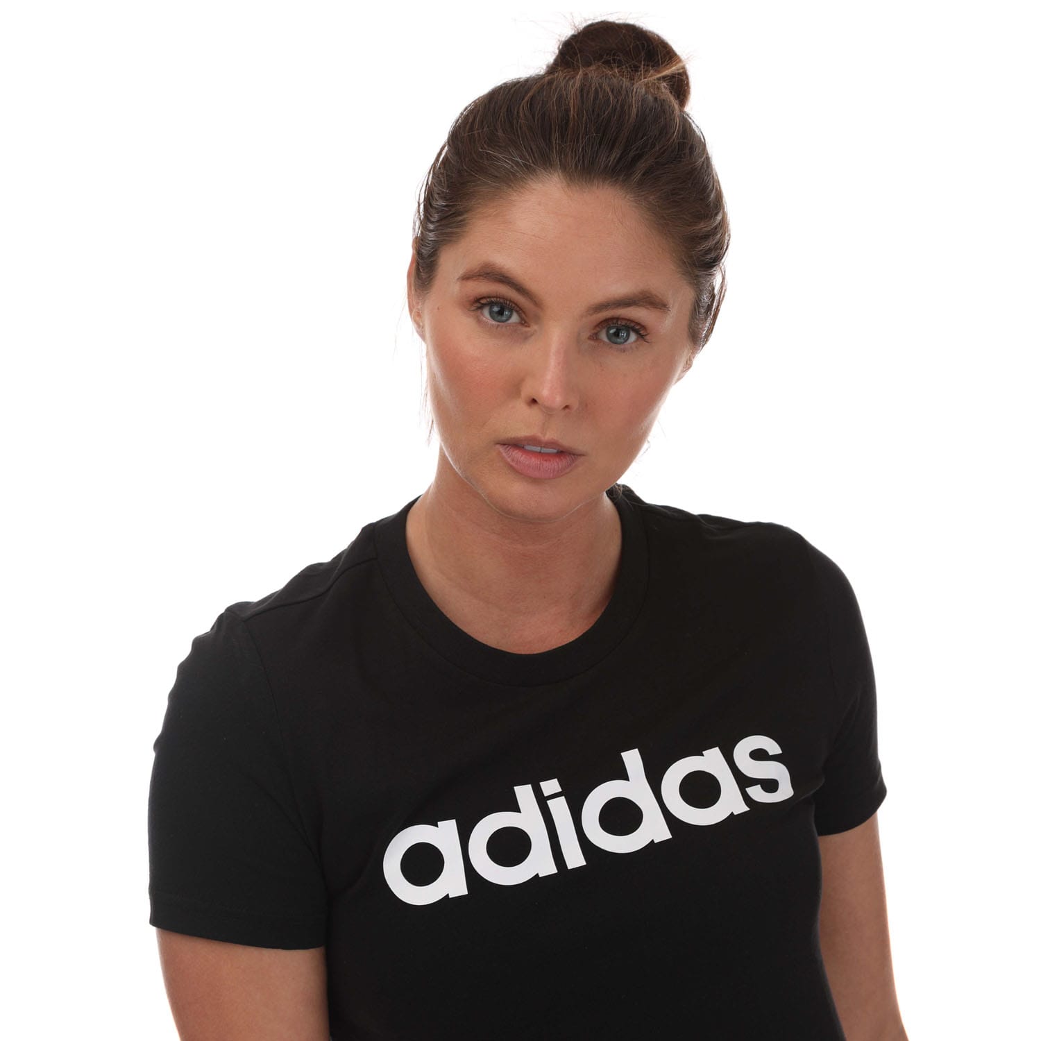 Black White adidas Womens Essentials Slim Logo T Shirt Get The Label