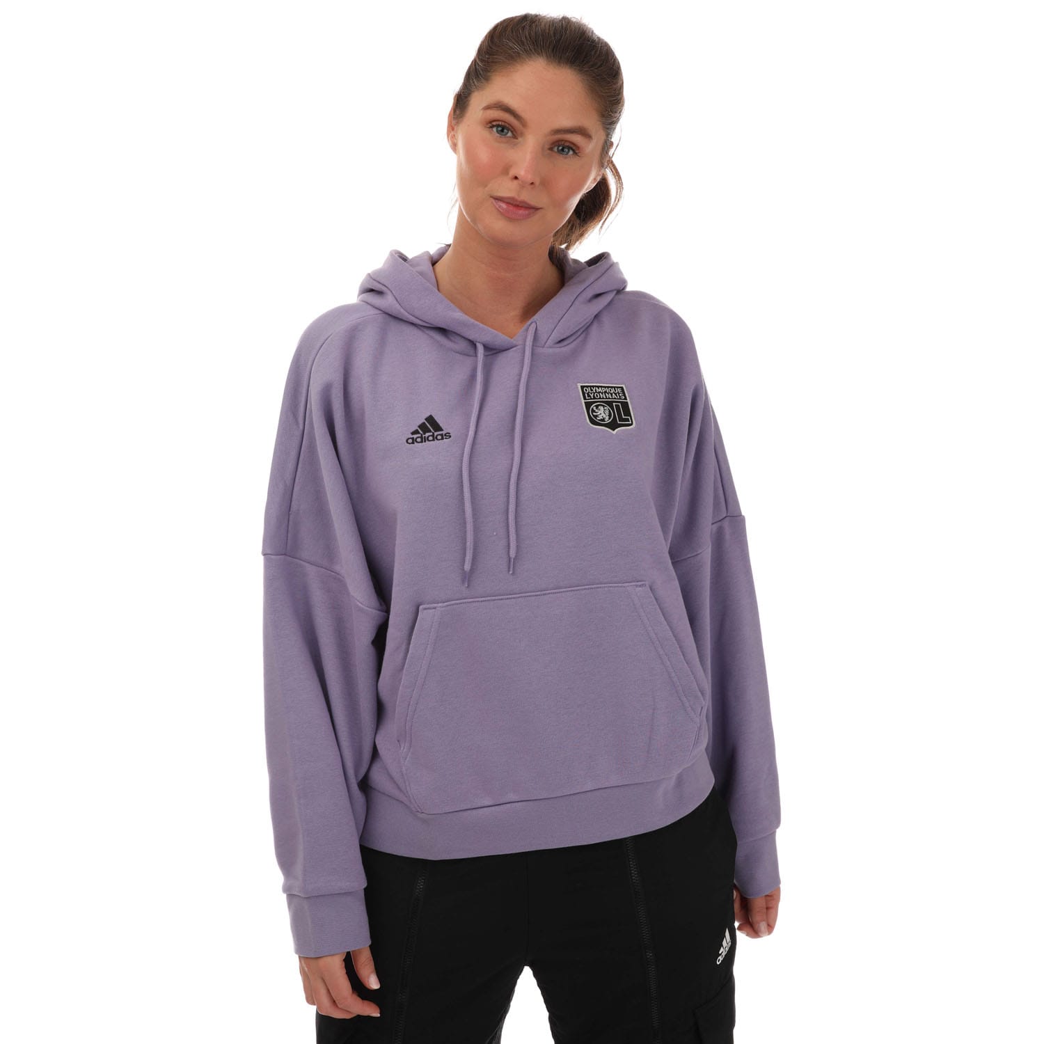 Lilac adidas Womens Olymipique Lyonnais Hoodie Get The Label