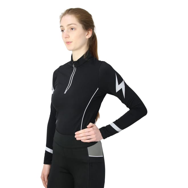 Zip Neck Slim Fit Long Sleeve T-Shirt