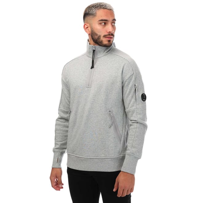 Mens Diagonal Raised Half Zipped Sweatshirt