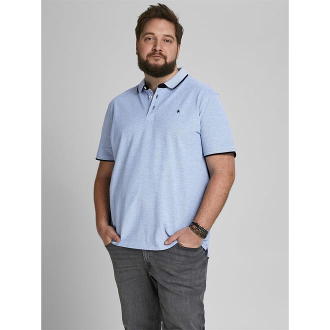 Mens Paulos Tipped Pique Short Sleeve Polo Shirt Plus Size