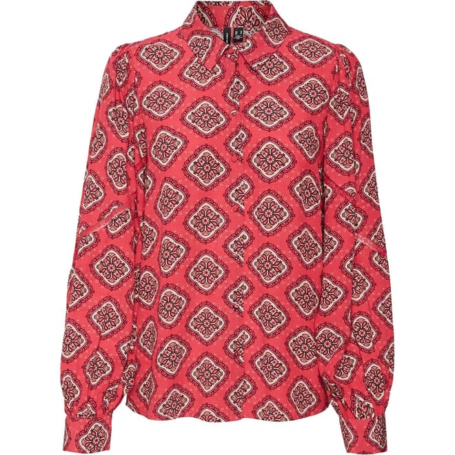 Lace Long Sleeve Relaxed Fit Shirt