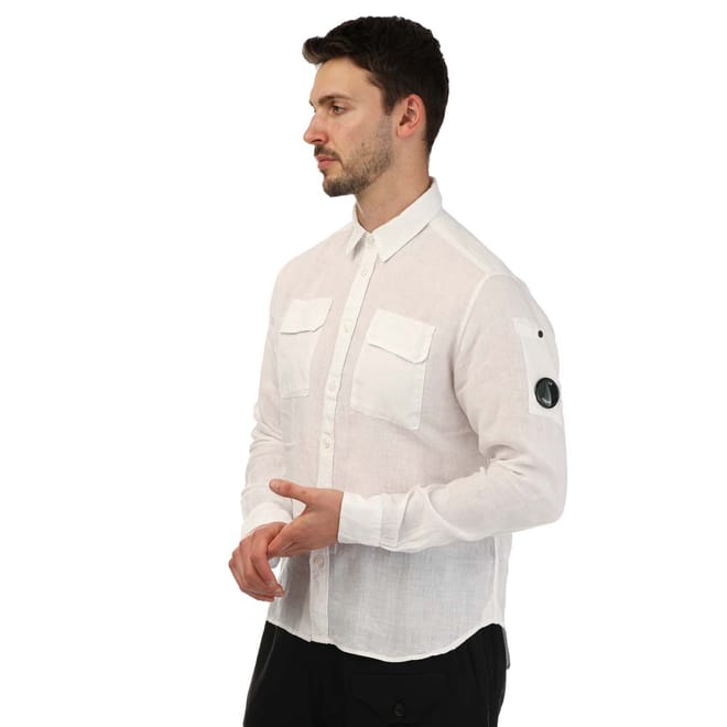 Mens Linen Pocket Shirt