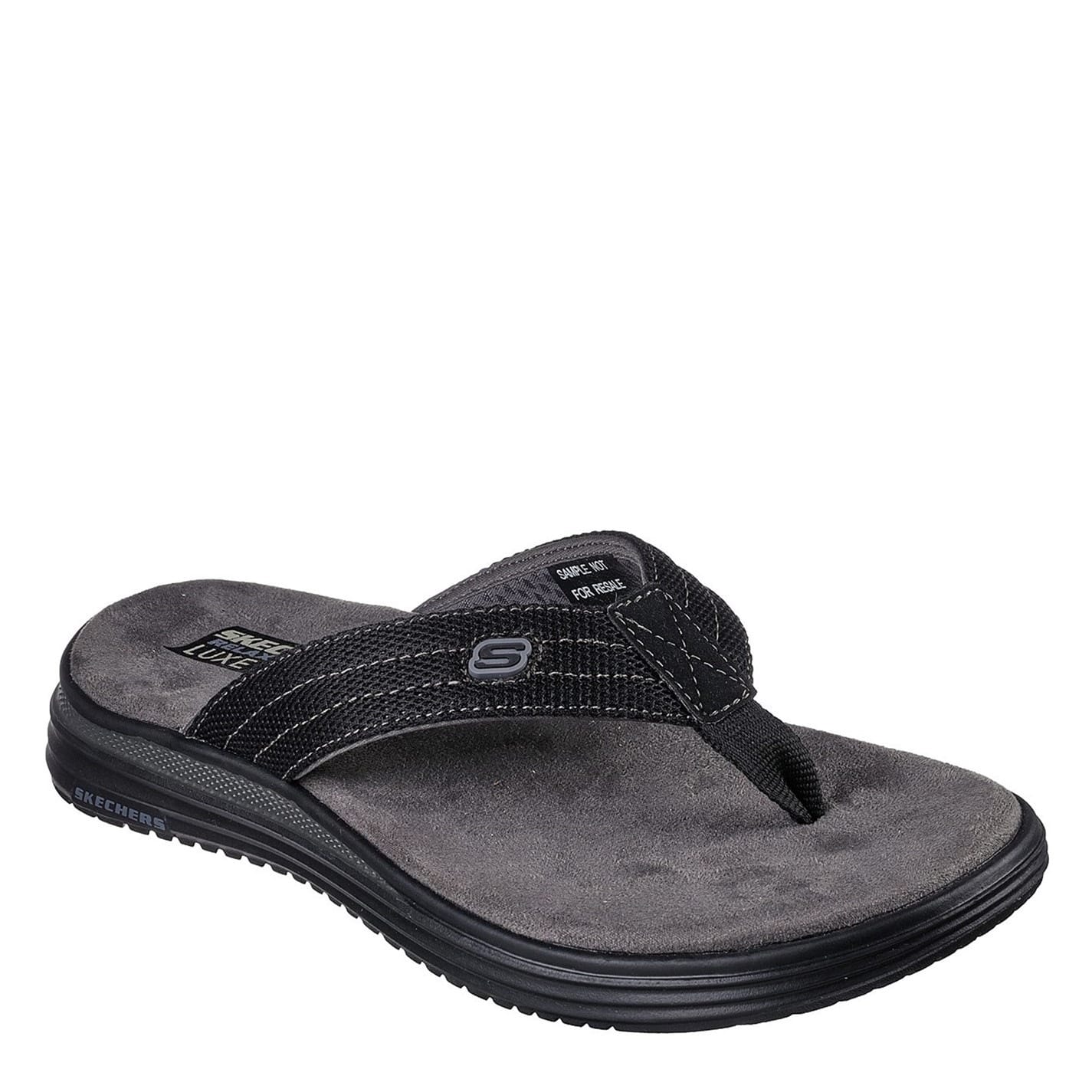 Black Skechers Proven Flip Flops Get The Label