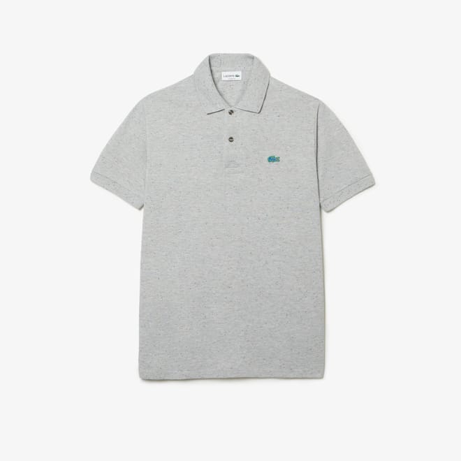 Classic Fit Speckled Print Cotton Pique Polo Shirt