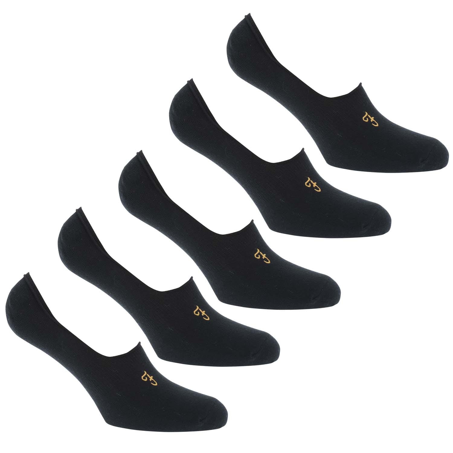 Farah Men's Mens Panari 5 Pack Invisiable Socks - Black - Size: 15.5/9/16/7/7.5/14.5/8/15/8.5/12.5/6/13/13.5/14/6.5/11/4.5/11.5/5/12/5.5/9.5/10/3.5/3/