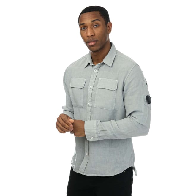 Mens Linen Pocket Shirt