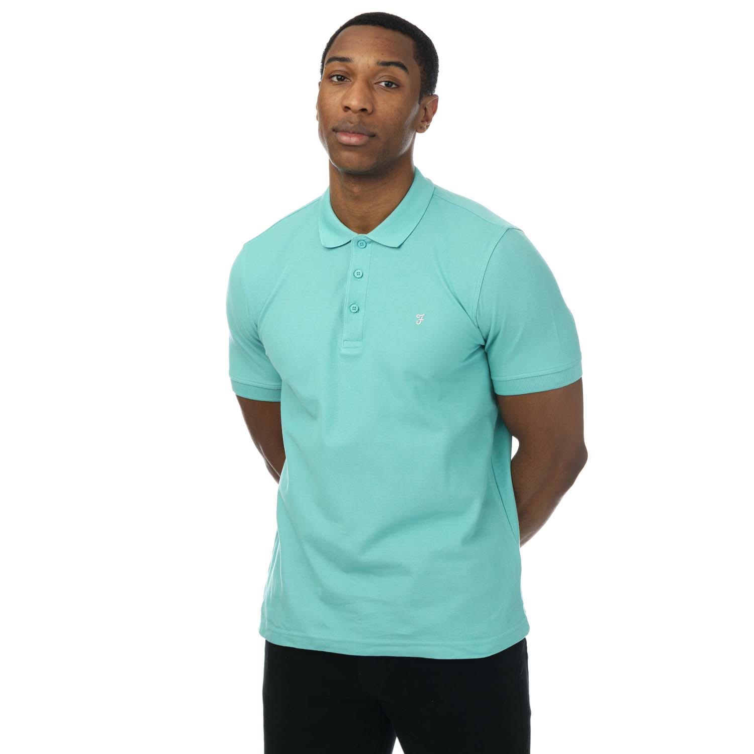 Farah Men's Mens Cove Organic Modern Fit Polo Shirt - Green - Size: Regular/36