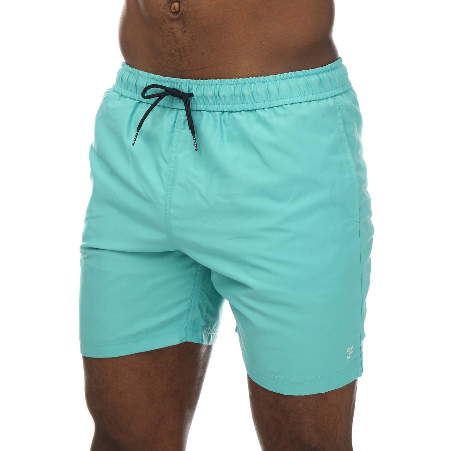 Farah Men's Mens Owen Plain Swim Short - Green - Size: 35/34/32