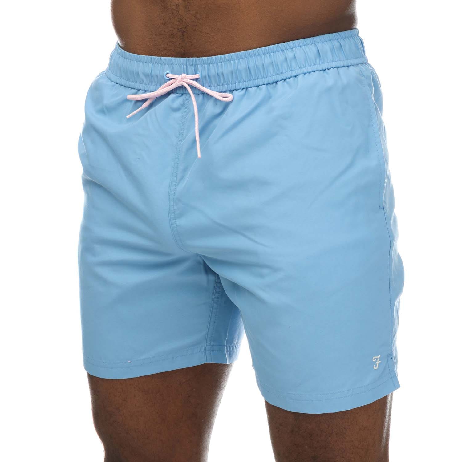 Farah Men's Mens Owen Plain Swim Short - Blue - Size: 35/34/32