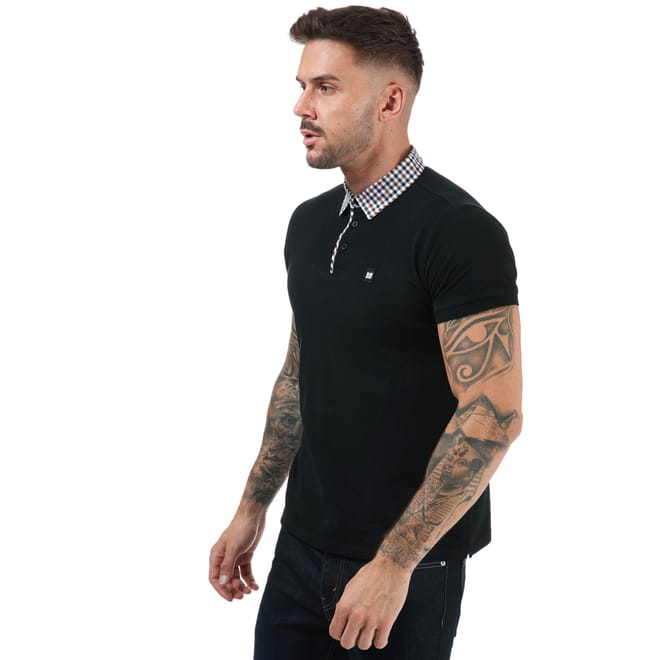 Mens Nicks Check Collar Polo Shirt