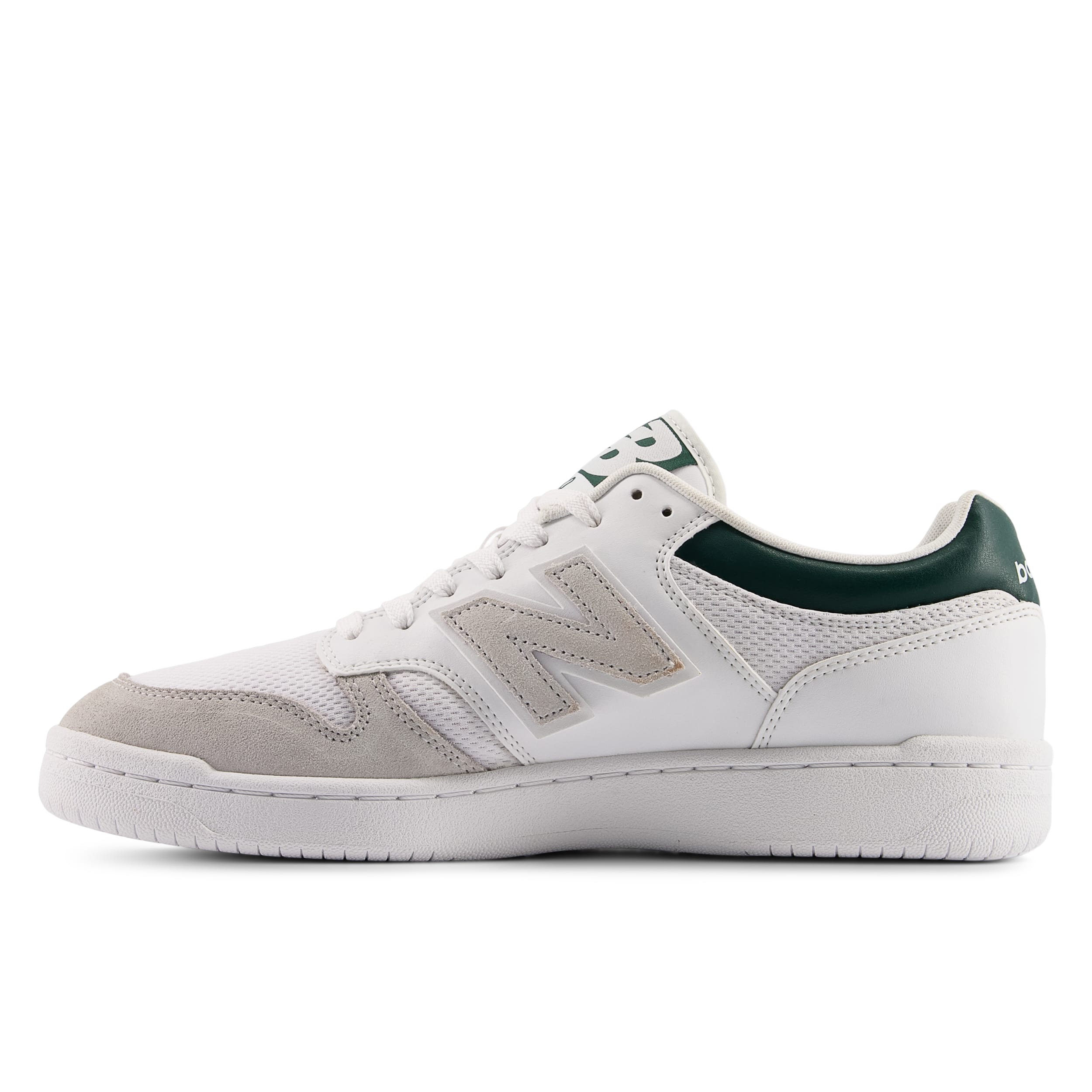 White New Balance 480 Leather Mesh Lace Up Trainers Get The Label