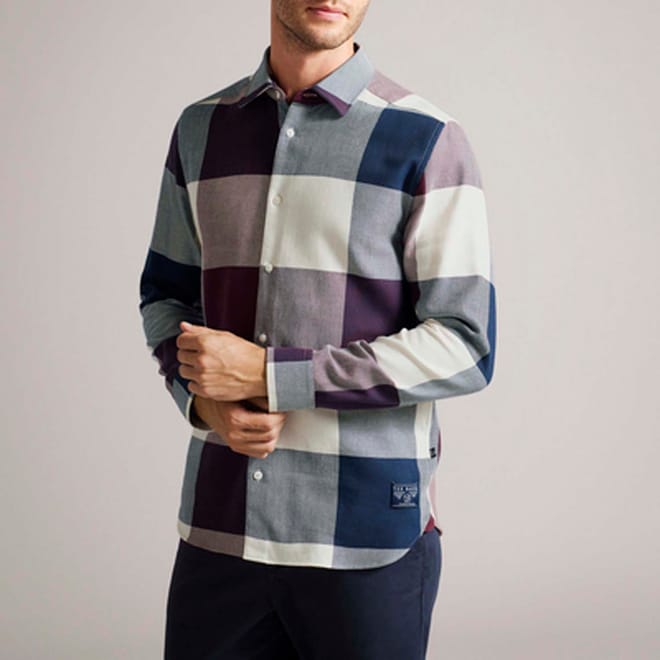 Neetly Long Sleeve Scale Check Shirt