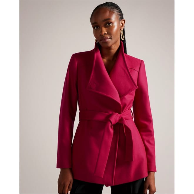 Rytaa Wrap Collared Short Coat