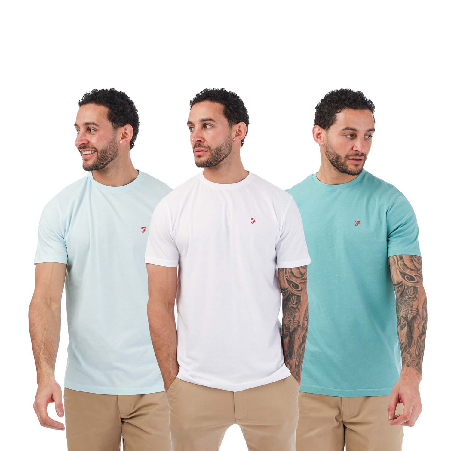 Farah Men's Mens Sheton 3 Pack T-Shirts - Multi - Size: 40/Regular