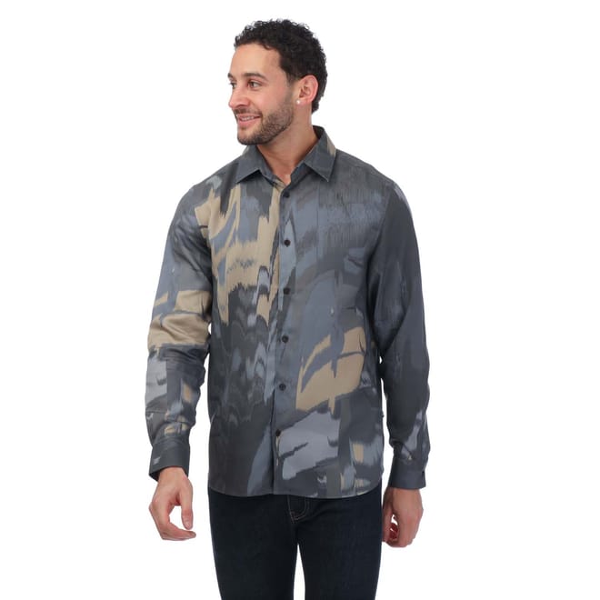 Mordun Long Sleeve Abstract Butterfly Print Shirt