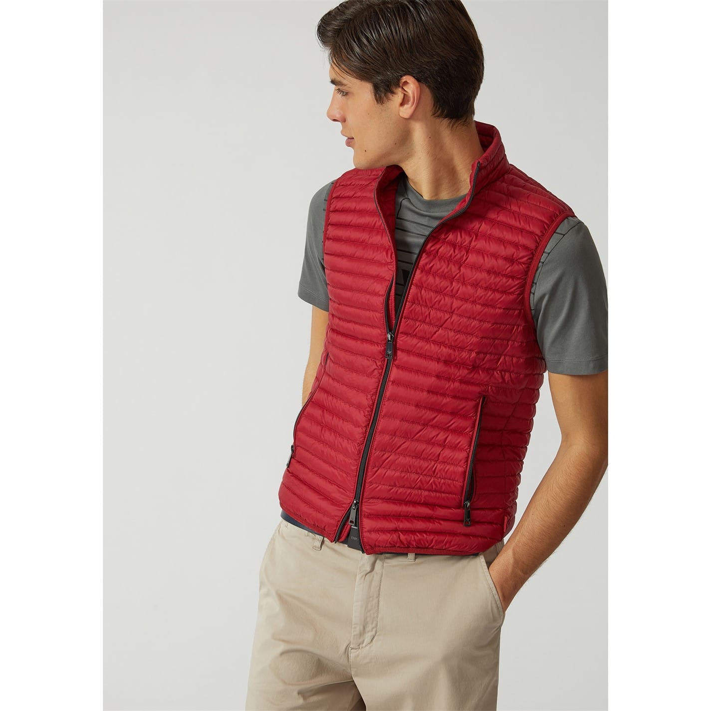 Red Emporio Armani EA7 Lightweight Padded Short Vest Get The Label