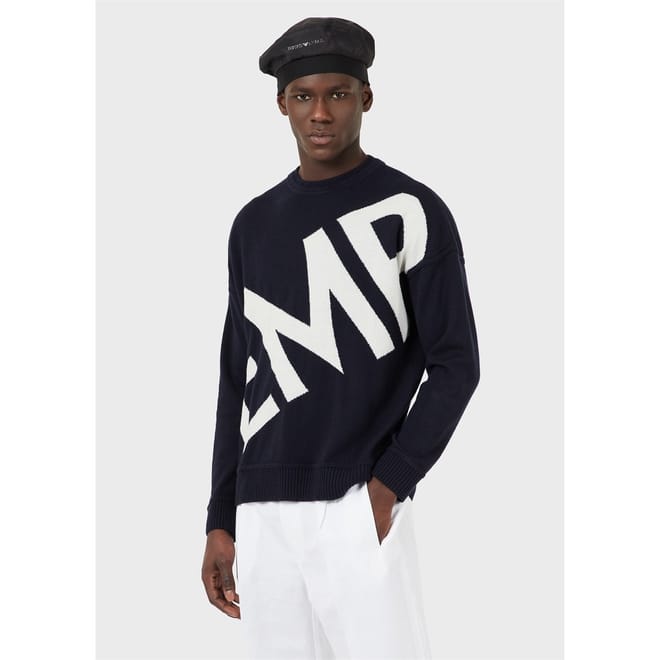 Logo Print Crew Neck Regular Fit Sweater