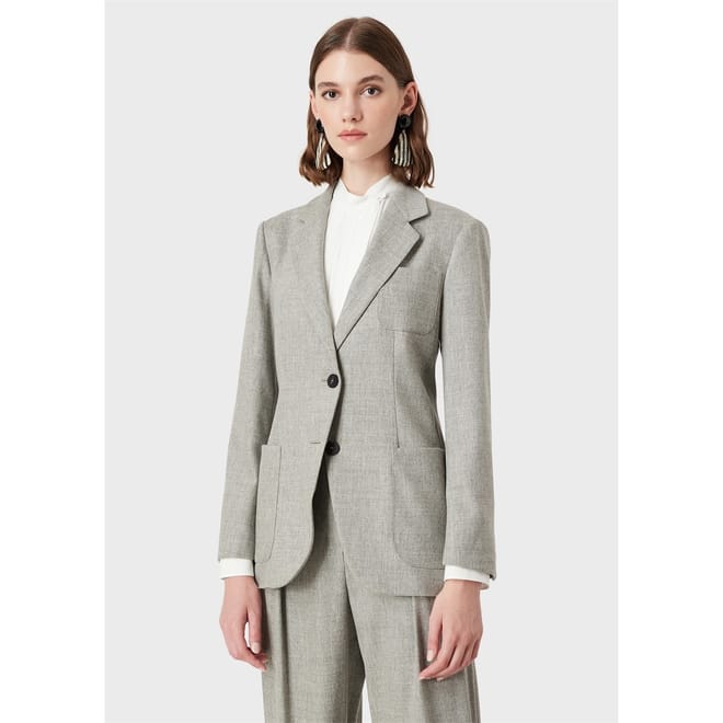 Blazer Notched Neck Regular Fit Jacket